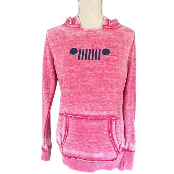 Jeep Hoodie JEDCo Pink Heather Beach Graphic Sweatshirt L - Picture 2 of 11
